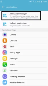Next, click on the application manager 